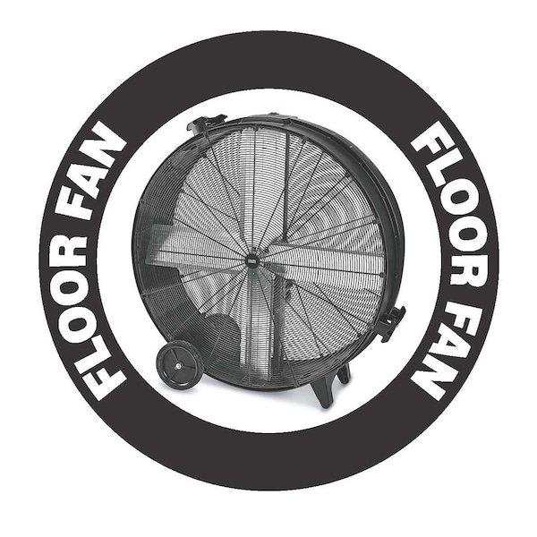 Floor Fan Floor Sign 12in Diameter Non Slip Floor Sign